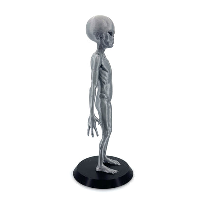 Grey Alien Figurine - Intricate 3D Printed Sci-Fi Extraterrestrial Figure, 250mm, Unique Handcrafted Collectible, UFO and Alien Decor, Gift