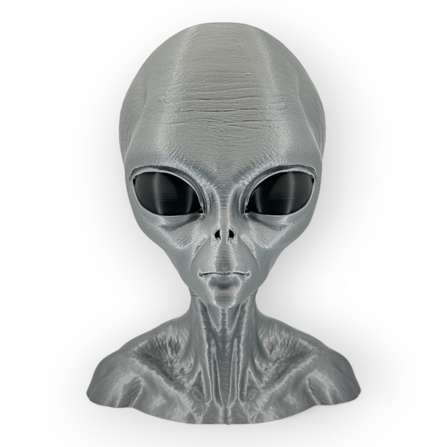Grey Alien Headphone Stand, Gaming Headset Holder, 3D Printed Sci-Fi Extraterrestrial Head, Unique Decor for Gamers - EXTRA LARGE 12" TALL