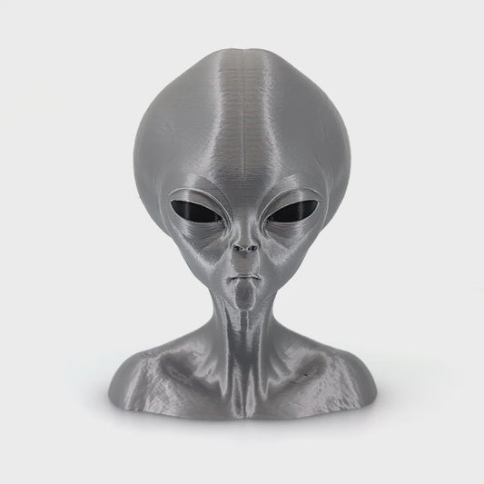 Roswell Grey Alien Bust from Zeta Reticuli - 3D Printed Sci-Fi Extraterrestrial Head, UFO Decor, Unique Collectible for Enthusiasts